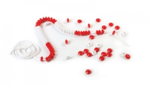 100 Beads (50 Red/50 White) W 1 White 150cm String